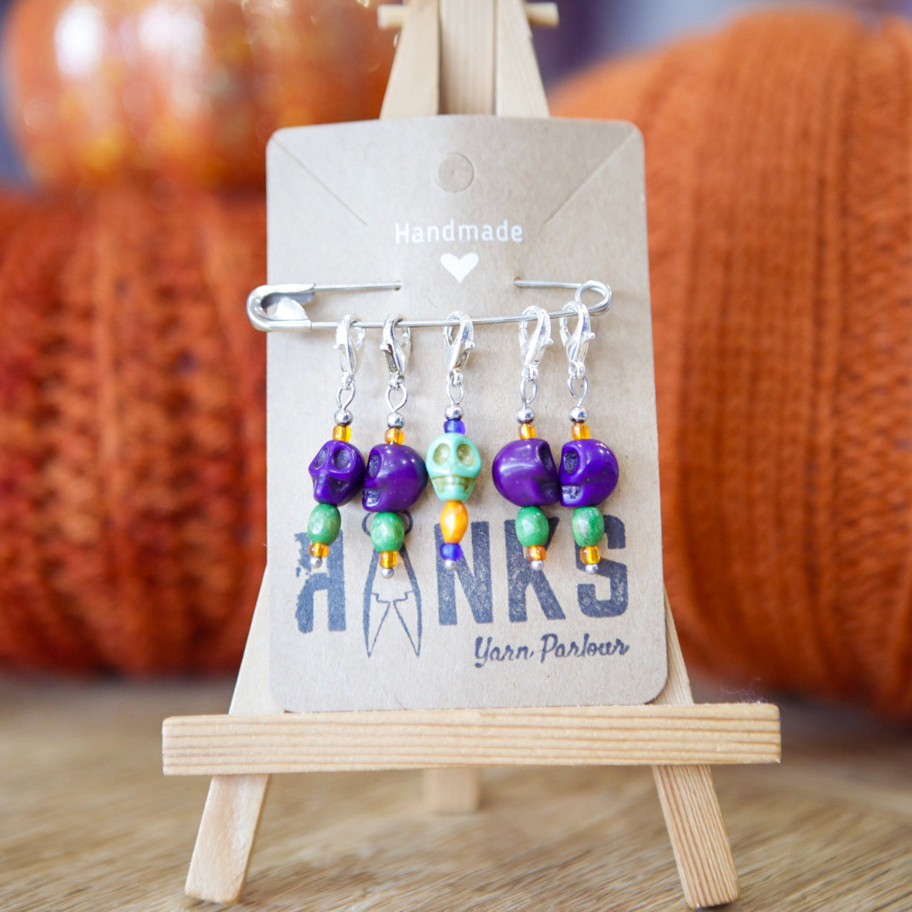 Purple Skull Stitch Markers - Set of 5