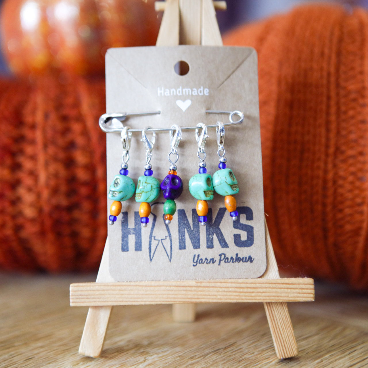 Green Skull Stitch Markers - Set of 5