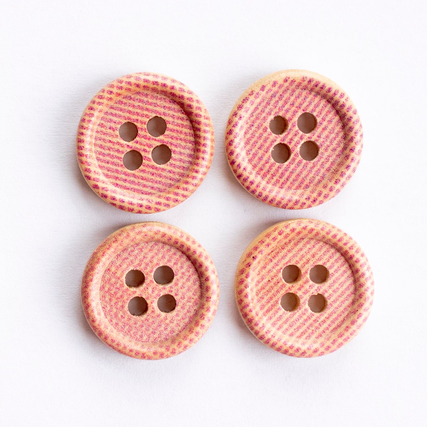Printed Dots 15mm Wooden 4 Hole Buttons