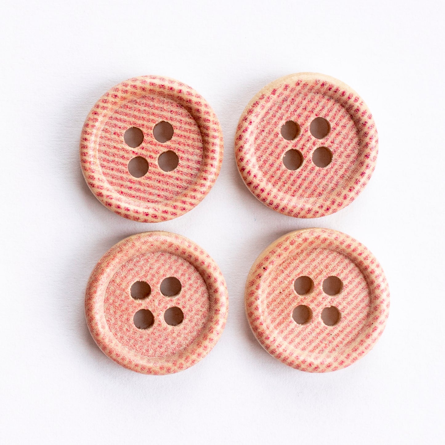 Printed Dots 15mm Wooden 4 Hole Buttons
