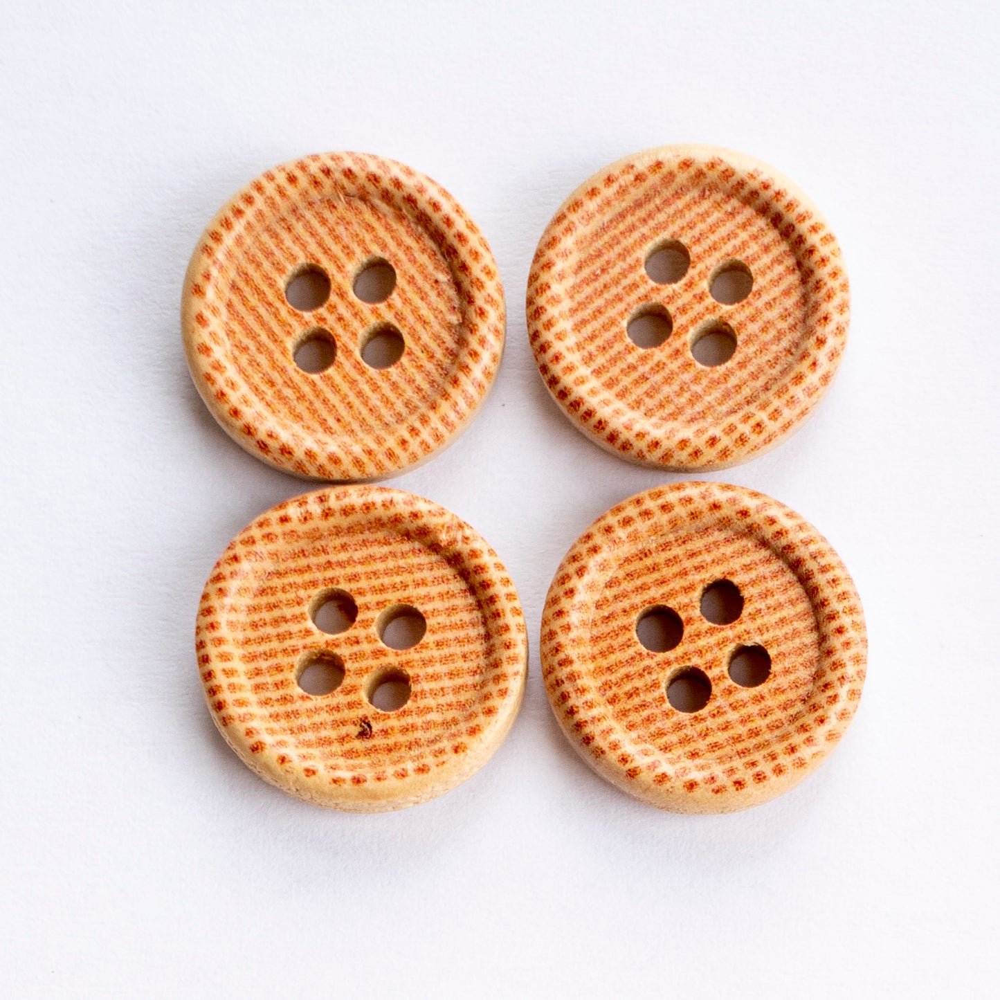 Printed Dots 15mm Wooden 4 Hole Buttons