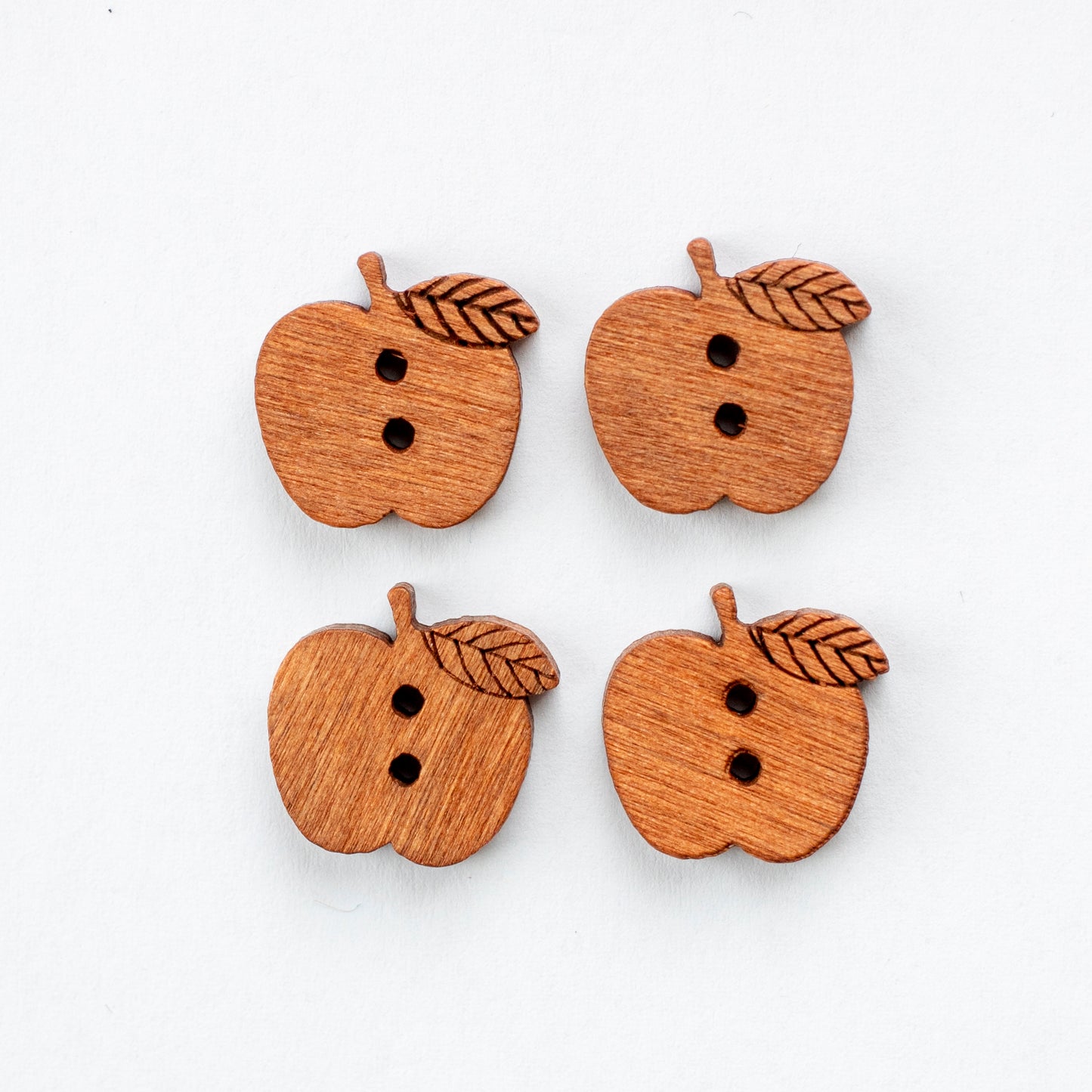 Apple Wooden 2 Hole Buttons - 15mm