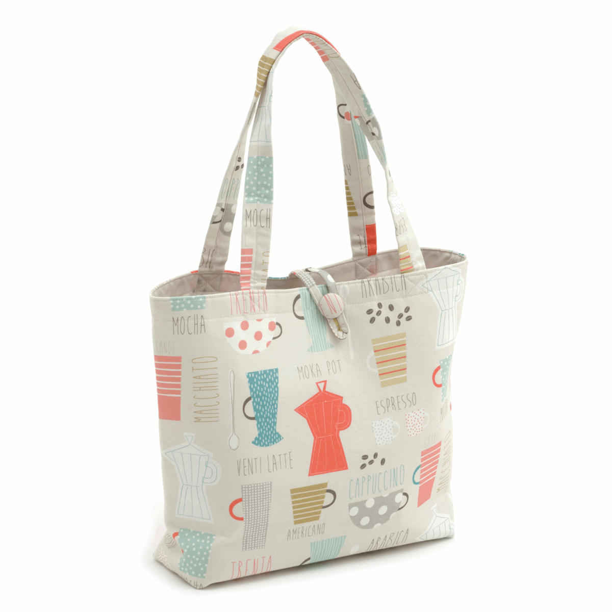 Button Closure Tote Bag