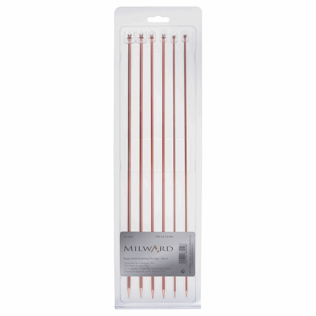 Milward Rose Gold Knitting Needle Set