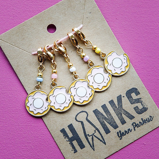 Donut Enamel Stitch Markers - Set of 5