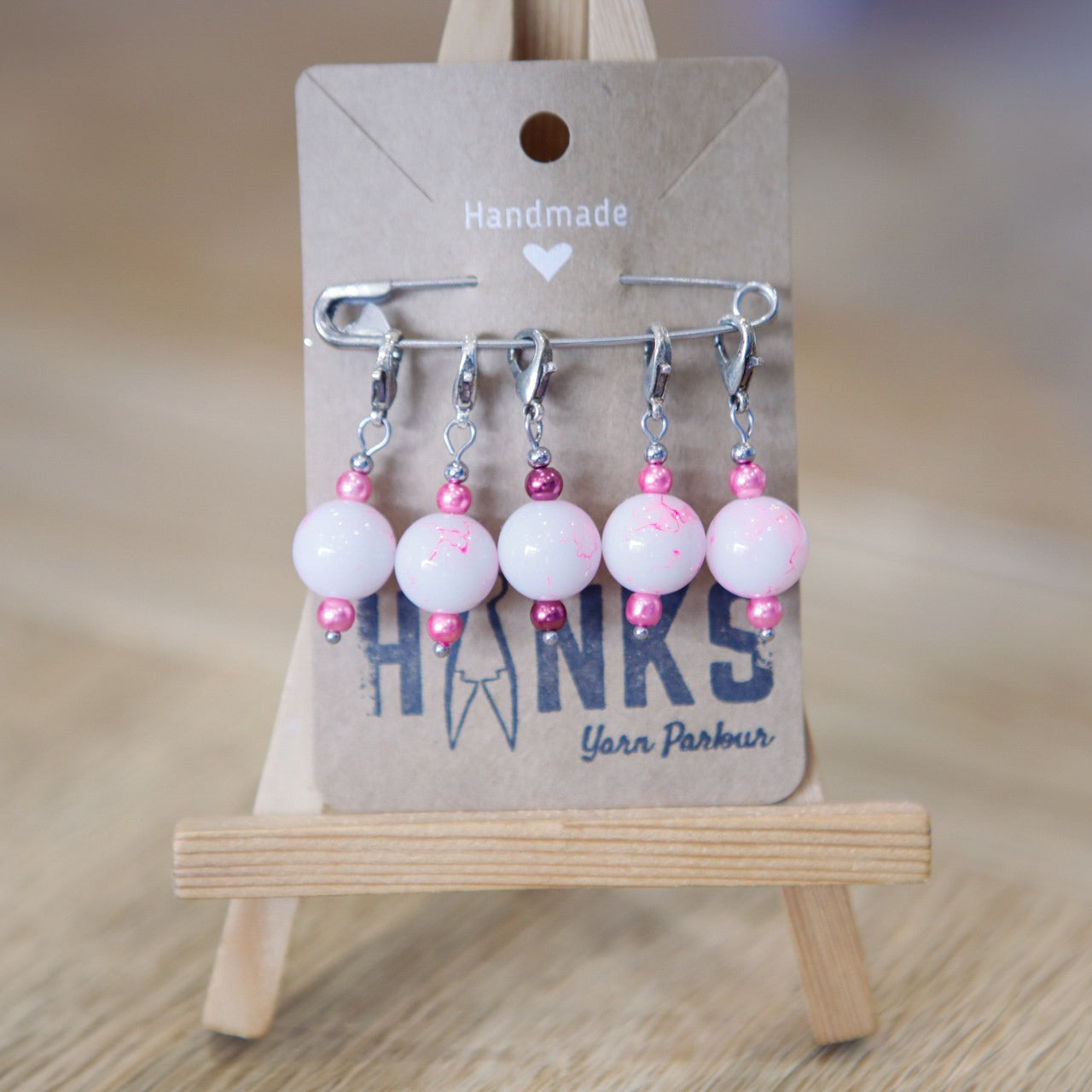 Marbled Glass Stitch Markers - Set of 5