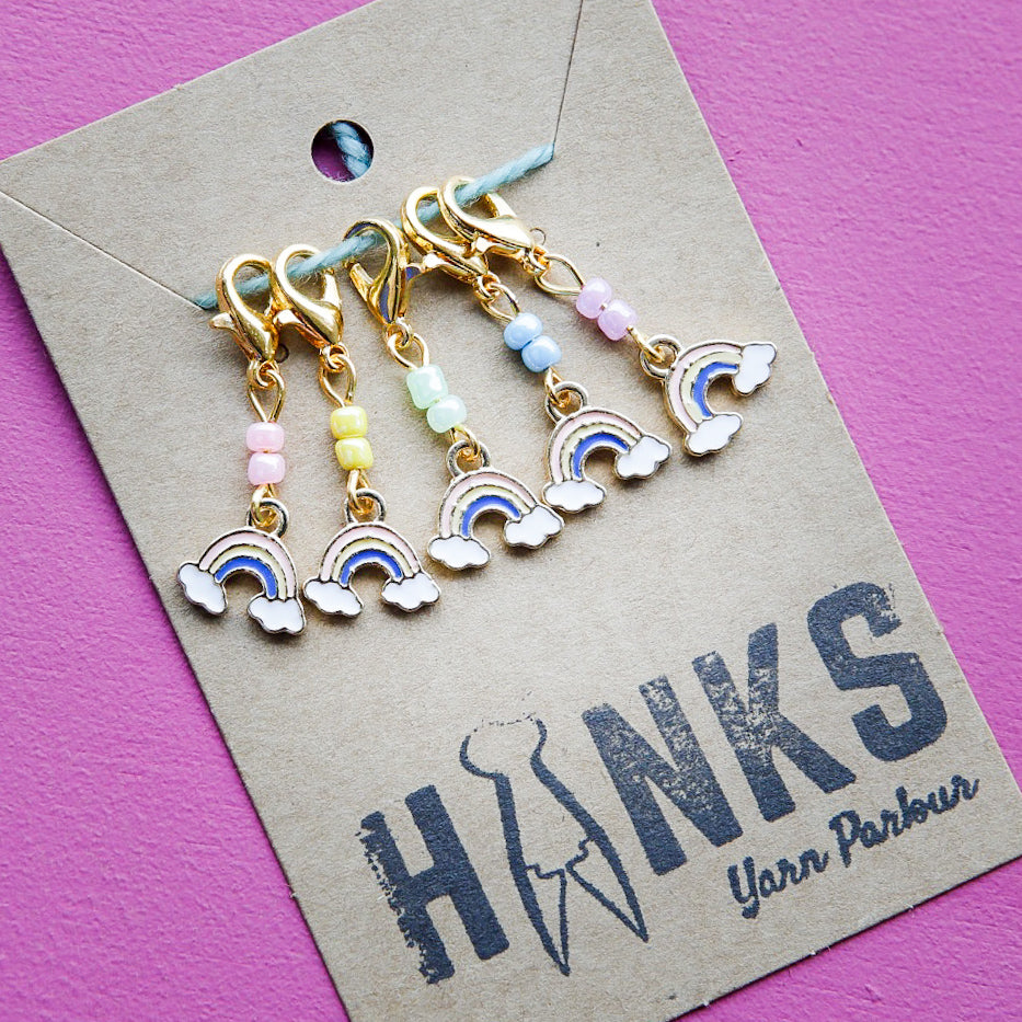 Rainbows Enamel Stitch Markers - Set of 5