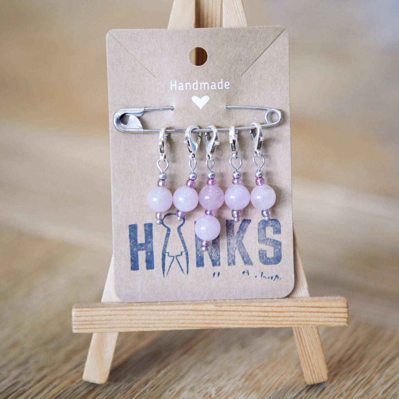 Rose Quartz Stitch Markers