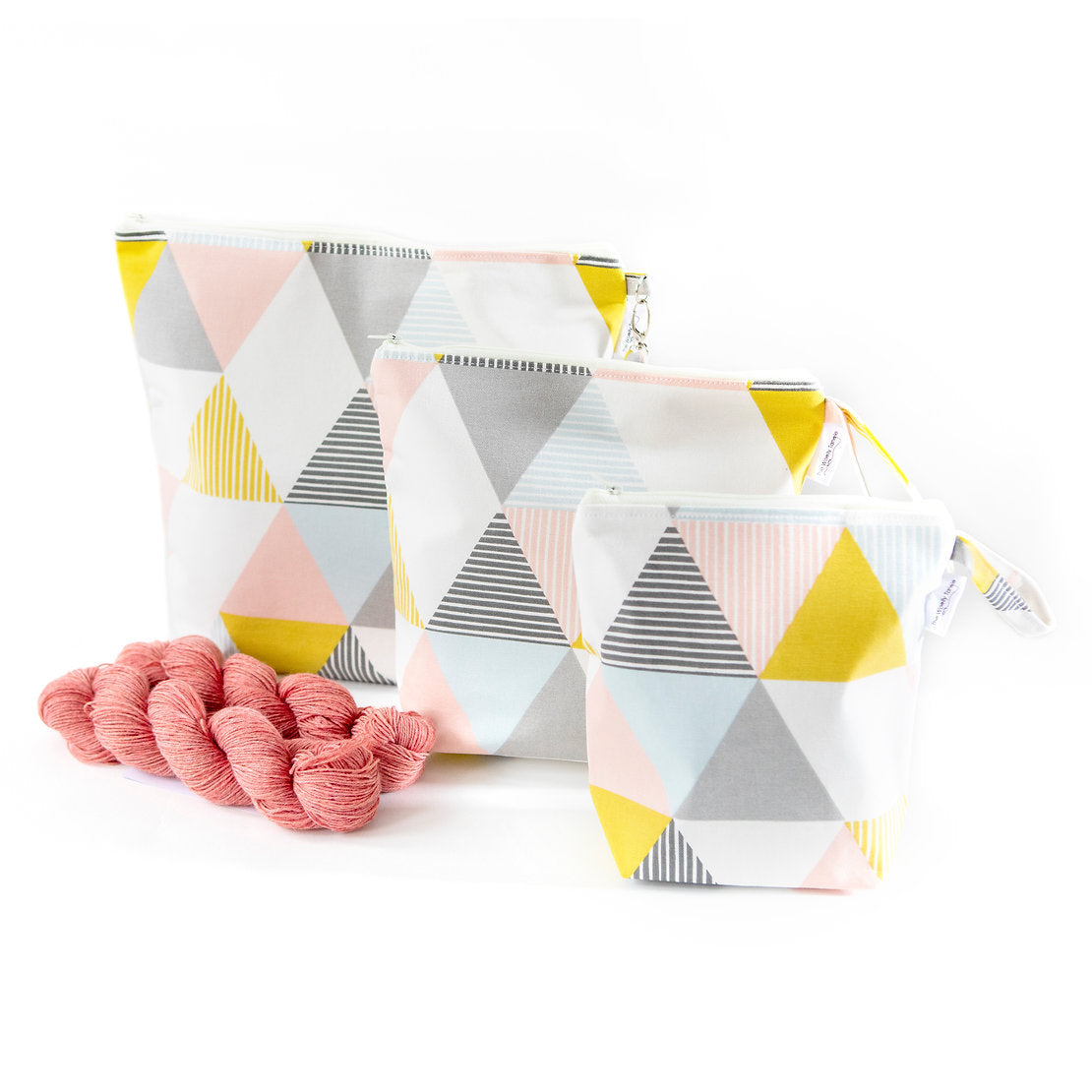 Woolly Tangle Project Bag - Sorbet Triangles