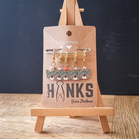 Koalas Enamel Stitch Markers - Set of 5
