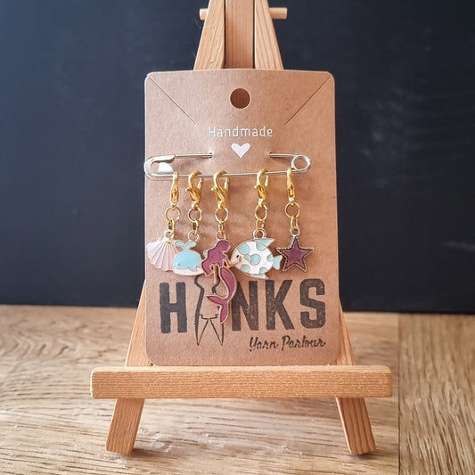 Beachy Keen Enamel Stitch Markers - Set of 5