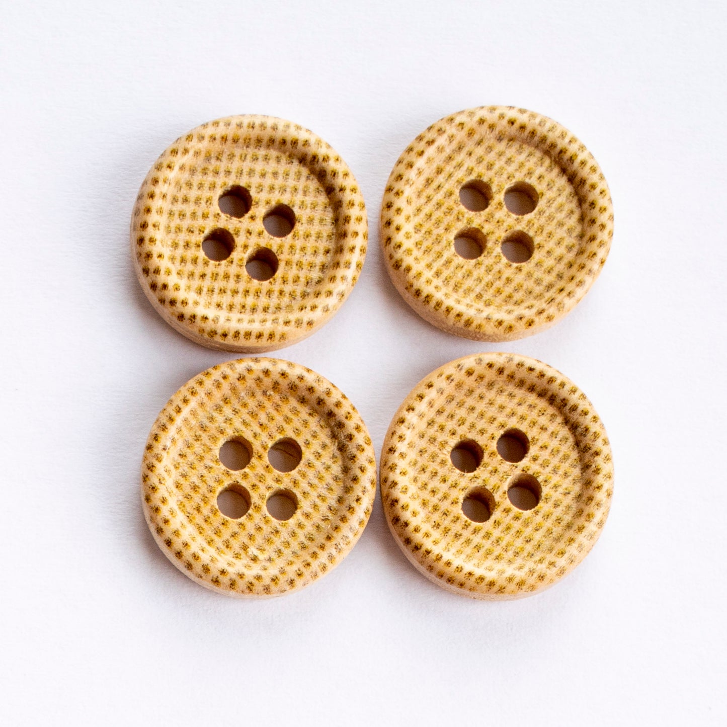 Printed Dots 15mm Wooden 4 Hole Buttons
