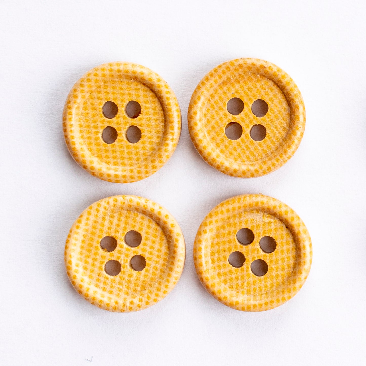 Printed Dots 15mm Wooden 4 Hole Buttons