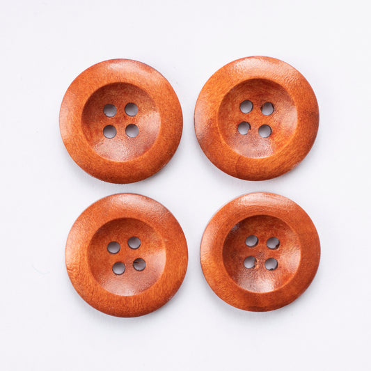 Sienna Wooden 4 Hole Buttons - 25mm