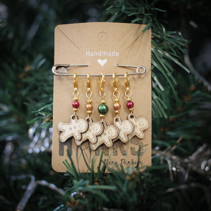 Gingerbread Man Stitch Markers - Set of 5