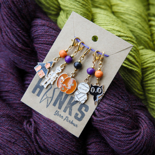 Halloween Enamel Stitch Markers - Set of 5